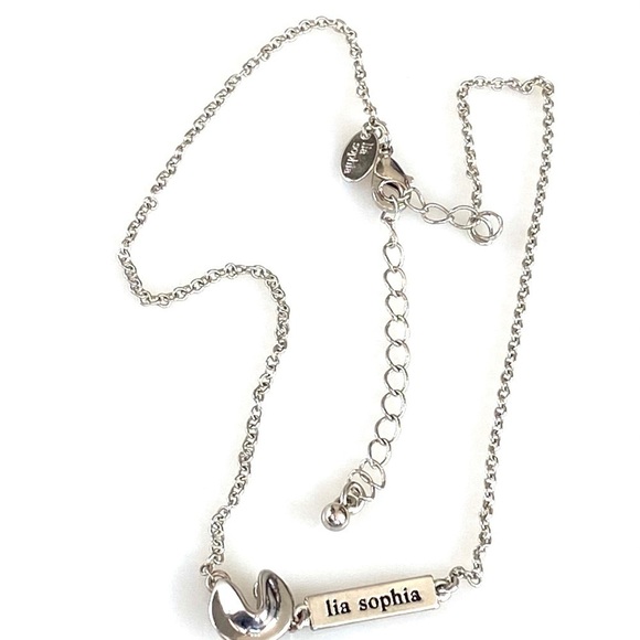 Lia Sophia Necklace Fortune Cookie Silver Tone - Picture 7 of 8